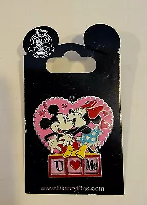 Disney Pin Mickey And Minnie Mouse I Love You Heart Shape Pin New • $18.95