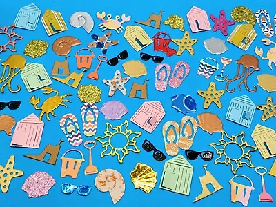 50 Die Cut Beach Shapes. Made From Colourful Card. Toppers Embellishments. • £3.99