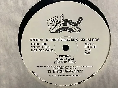 INSTANT FUNK  Crying/Dark Vader  White Label Promo 12  Salsoul 1979 • $2.99