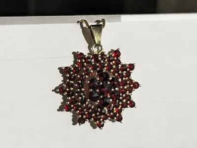 Womans Jewelry Pendant Silver 900 With Pomegranates  Granat Turno  Vintage! • $225