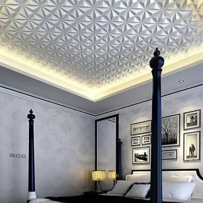 Matte 3D Wall Panels Decorative Wall Ceiling Tiles Cladding Wallpaper Waterproof • £21.62