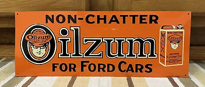 Oilzum Motor Oil Sign For Ford Cars Non-Chatter Oswald Garage Gas Wall Decor • $85