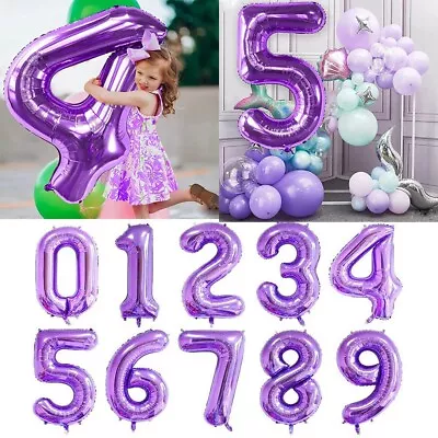 Purple Number Foil Balloon Jumbo Size • $3.95