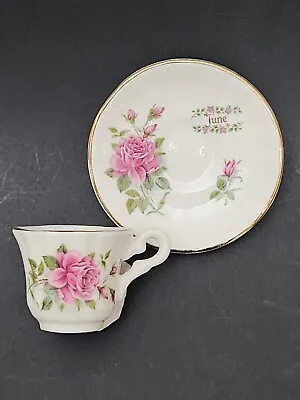 Miniature Old English Rose Fine Bone China Tea Cup And Saucer June Month Vintage • $12.85
