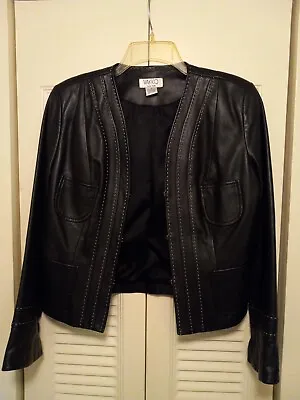 $34.99 • Buy VAKKO New York Black Leather Jacket  Buttery Soft Sz M