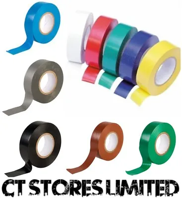 New High Quality PVC Insulation Tape Wiring Electrician Diy All Colours UK • £3.74