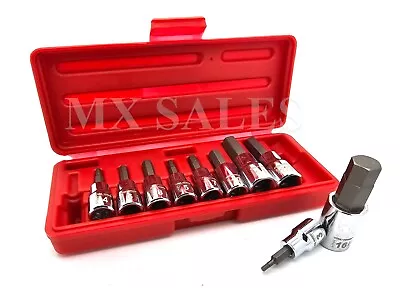 10pc 3/8  & 1/2  Drive Hex Key Allen Head (METRIC) Socket Bit Set 3-16 MM • $25.97