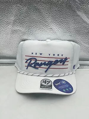 New York Rangers NHL '47 Brand White Script Hitch Rope Adjustable Snapback Hat • $38