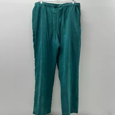 Erin London Teal Faux Suede Elastic Waist Pull On Pants Size 14 NWT $48 • $4.99