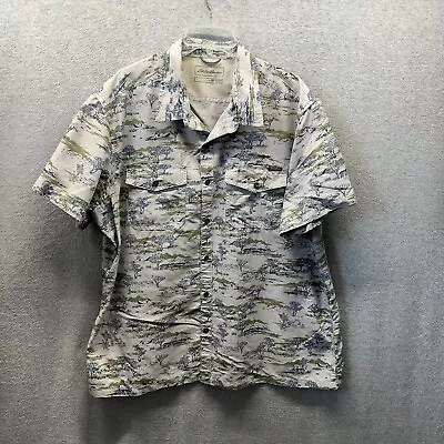 Eddie Bauer Shirt Adult 2XL XXL Gray Mens Vented Outdoor All Over Print Tech • $18.75