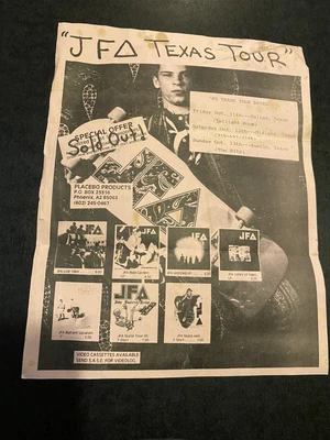 $34.99 • Buy ORIGINAL JODY FOSTERS ARMY Punk CONCERT POSTER FLYER Texas Show 1985 Tour WoW