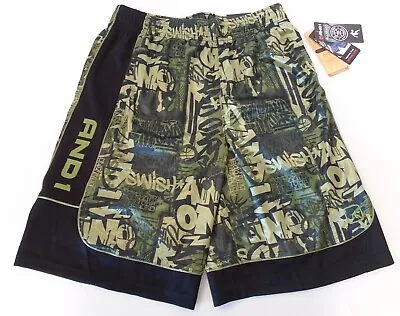 New And1 Mens Basketball Gym Workout Shorts S M L 2XL 3XL Black Green Graffiti • $24.95