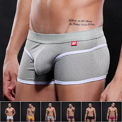 Sexy Men Mesh Boxer Briefs Pouch Breathable Underwear  U Pouch Mesh Men's Pantie • $6.99