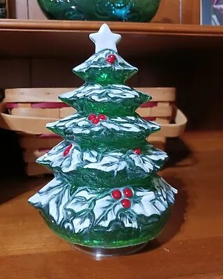 Vintage Spinning Christmas Tree Musical Silent Night Heavy Plastic Hong Kong • $29