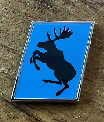 GENUINE Prancing Moose VOLVO 1” Hard Chrome Badge Slash Emblem In Rebel Blue • $20