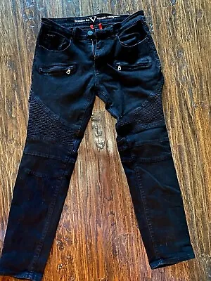 Mens Versace V1969 Studio De Vestiti Eleganti Slim Fit Jeans 32/32 BLACK MOTO • $59.95