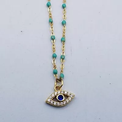 $9.99 • Buy 925 CZ Evil Eye Necklace