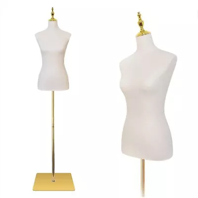 Dress Form Mannequin 50”-70” Height Adjustable Female Beige Leather Manikin ... • $129.34