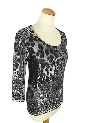 Versace Leopard Print Blouse With Embellishment Medium Size • $49