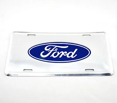 Ford Anodized Logo Licensed Aluminum Metal License Plate Sign Tag Mustang F-150 • $11.95