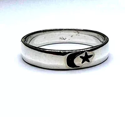 Moon Star Ring 925 Sterling Silver 2mm Sizes 4 To 10 NEW • $14.95