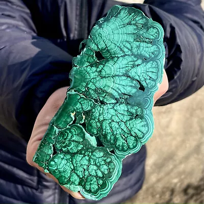 324G Natural Green Malachite Slab Quartz Crystal Slice Ore Specimen Healing • $120