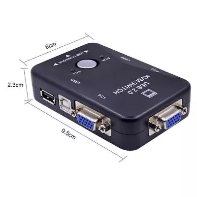 2-Port USB 2.0 KVM Switch Box Switcher Selector For Mouse Keyboard Monitor • $11.85