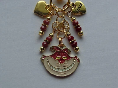 $5.99 • Buy Cheshire Cat Disney World Alice In Wonderland Key Chain Purse Clip Bag Charm Fob
