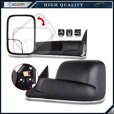 Pair For 1994-2001 Dodge RAM 1500 94-02 2500/3500 Flip Up Manual Towing Mirrors • $68.79