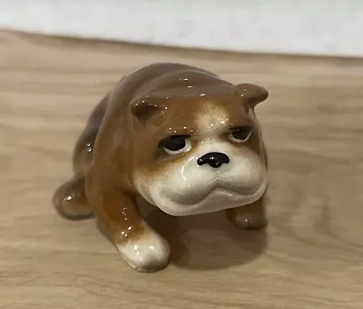 English Bulldog Porcelain Figurine Ceramic Vintage Mini Puppy • $10