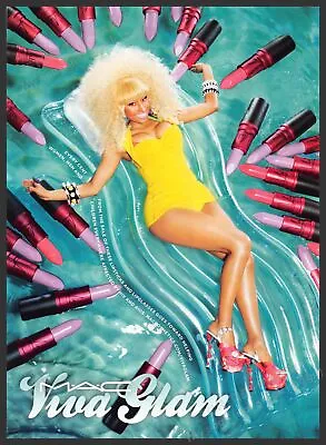 M.A.C. Viva Glam Nicki Minaj 2010s Print Advertisement 2013 Legs Pool Lipsticks • $12.99