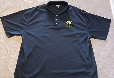 Nascar Men’s Jimmie Johnson #48 Black Polo Shirt XL  • $11.99