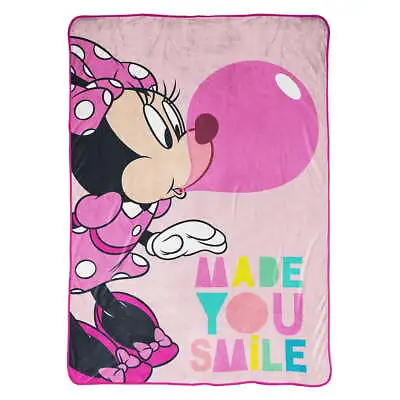 Disney Minnie Mouse Made You Smile Kids Blanket 62x90 • $24.99