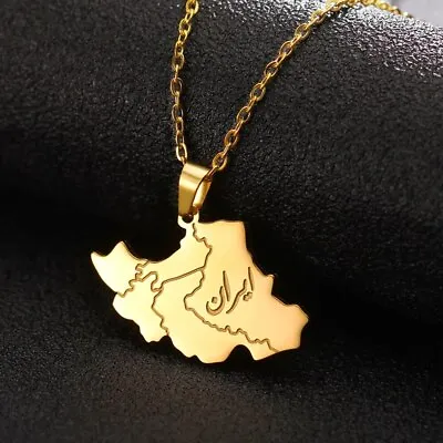 Iran Map Pendant Necklaces For Women Men Stainless Steel Iranian Charm Jewelry • $6.02