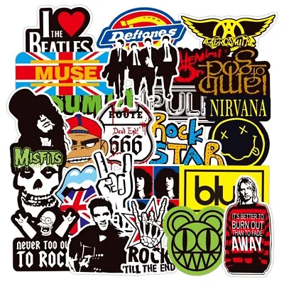 £5.66 • Buy UK 100 Rock Stickers Heavy Metal Punk Band Music Guitar Car Decal Skateboard NEW