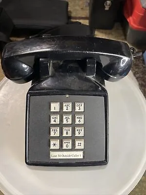 COMDIAL Vintage 80s Black Desk Push Button Telephone Tested Works • $24.99