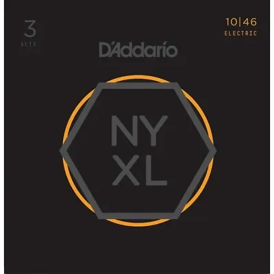 D'Addario NYXL1046-3P Electric Guitar Strings 3 Sets  Light 10-46 • $29.99