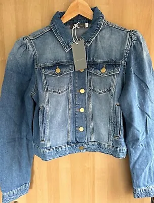 MINT VELVET Puff Denim Jacket Blue (S/BNWT) • £65