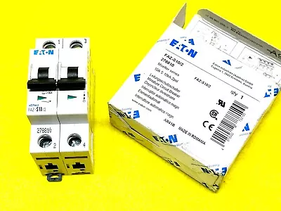 EATON FAZ-S10/2 10 AMP 2-POLE 480/277 VAC DIN RAIL BREAKER MOELLER SERIES 10kA • $36.95