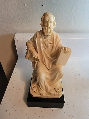 Vintage G Ruggeri Statue Of Seated Scholar Figurine Signed Mid 20th Century  • $45.99