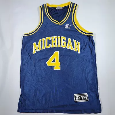 RARE Vintage Chris Webber #4 Michigan Wolverines Starter Jersey Size 46 Fab Five • $137.65