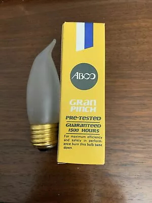 Vintage ABCO Frosted Flame Tip Light Bulb #03268 Standard Base 40W • $4.98