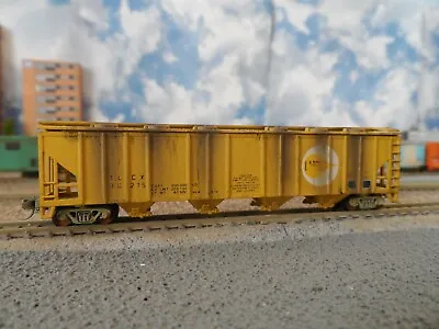 N Scale 4 Bay Covered Hopper CARGILL CON - COR Custom Weathered MTL • $29.95