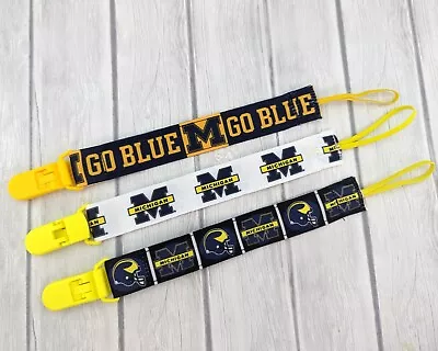 Pacifier Clip Pacifier Holder Baby Shower Gift College Pacifier Clip Michigan • $9.95