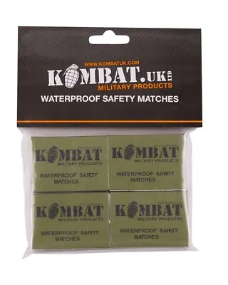 New Kombat Uk Military Products Waterproof Safety Matches4 Boxessurvival Kit • £3.49