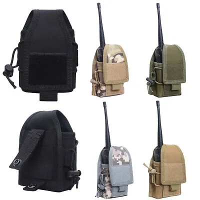 Tactical Molle Radio Pouch Walkie Talkie Holder Waist Bag Belt Pack Holster Bag • $8.99