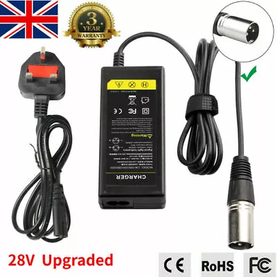 Universal 24/28V Electric Scooter Battery Charger Adapter 3 Pin For Bladez XTR  • £12.49