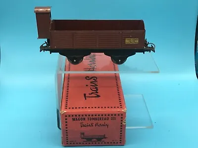 French Hornby / Meccano O Gauge Tinplate Wagon Tombereau With Gondola  Boxed • £27.95