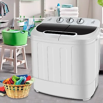 Compact Mini Twin Tub Washing Machine Portable 13lbs Laundry Washer And Dryer  • $104.58