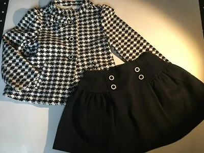 Gymboree Olivia The Pig Skirt Jacket Blazer Set Lot Bundle Houndstooth 4 5 EUC • $25.19